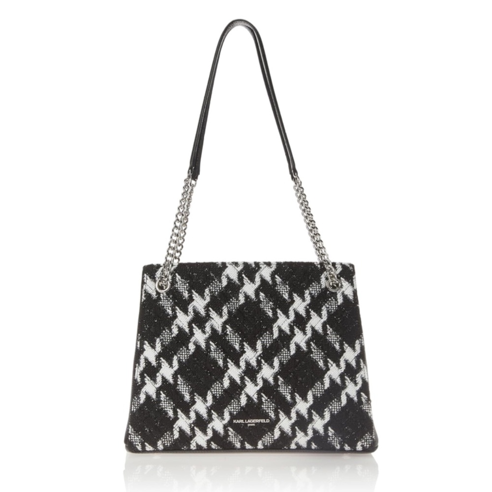 KARL LAGERFELD PARIS | Charlotte Houndstooth Pattern Shoulder Bag